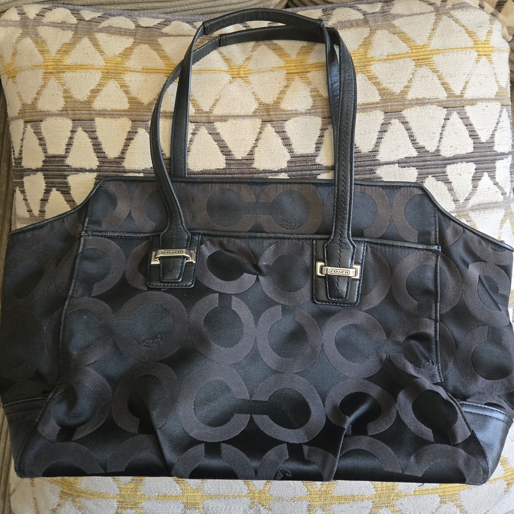 Coach Black Signature Tote Bag
